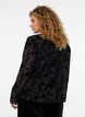Mesh blouse with floral pattern and open front, Black, Model image number 2