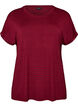 Striped T-shirt in viscose with a round neck, Red, Packshot image number 0