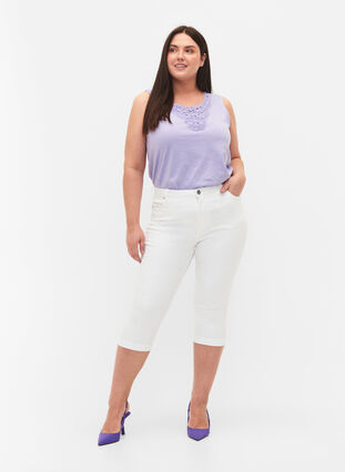 Sleeveless top in cotton, Lavender, Model image number 2