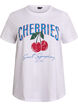 Cotton t-shirt with fruit print and text, White, Packshot image number 0