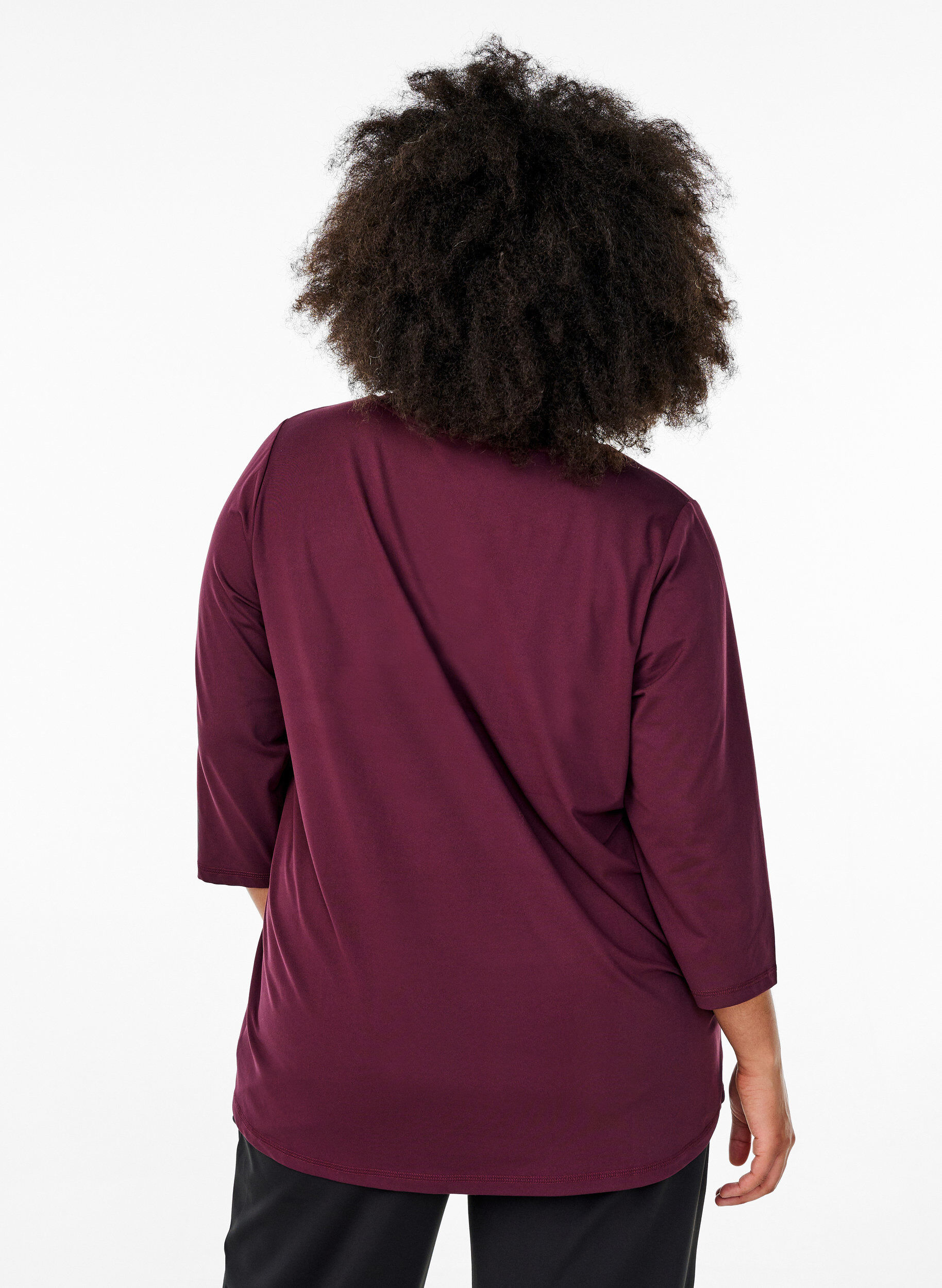 ZizzifashionWorkout top with 3/4 sleeves, Red, Model image number 2