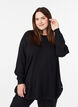 Knitted blouse with side buttons, Black, Model image number 0