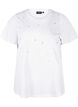Cotton T-shirt with rhinestones, Bright White, Packshot image number 0