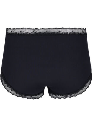 High waisted hipster brief with lace, Black, Packshot image number 1