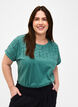 Organic cotton T-shirt with broderie anglaise, Sea Pine, Model image number 0