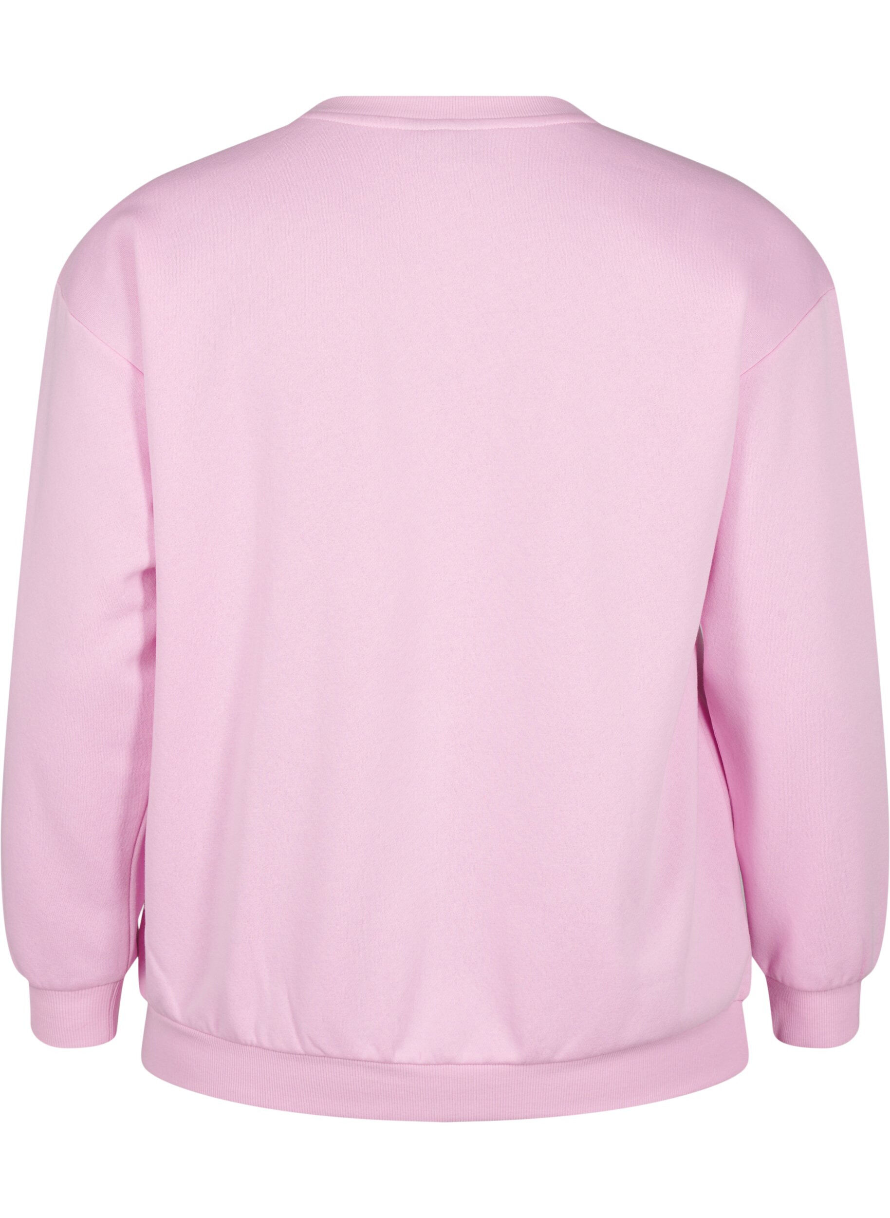 Zizzifashion Sweatshirt with terry text, Pink, Packshot image number 1