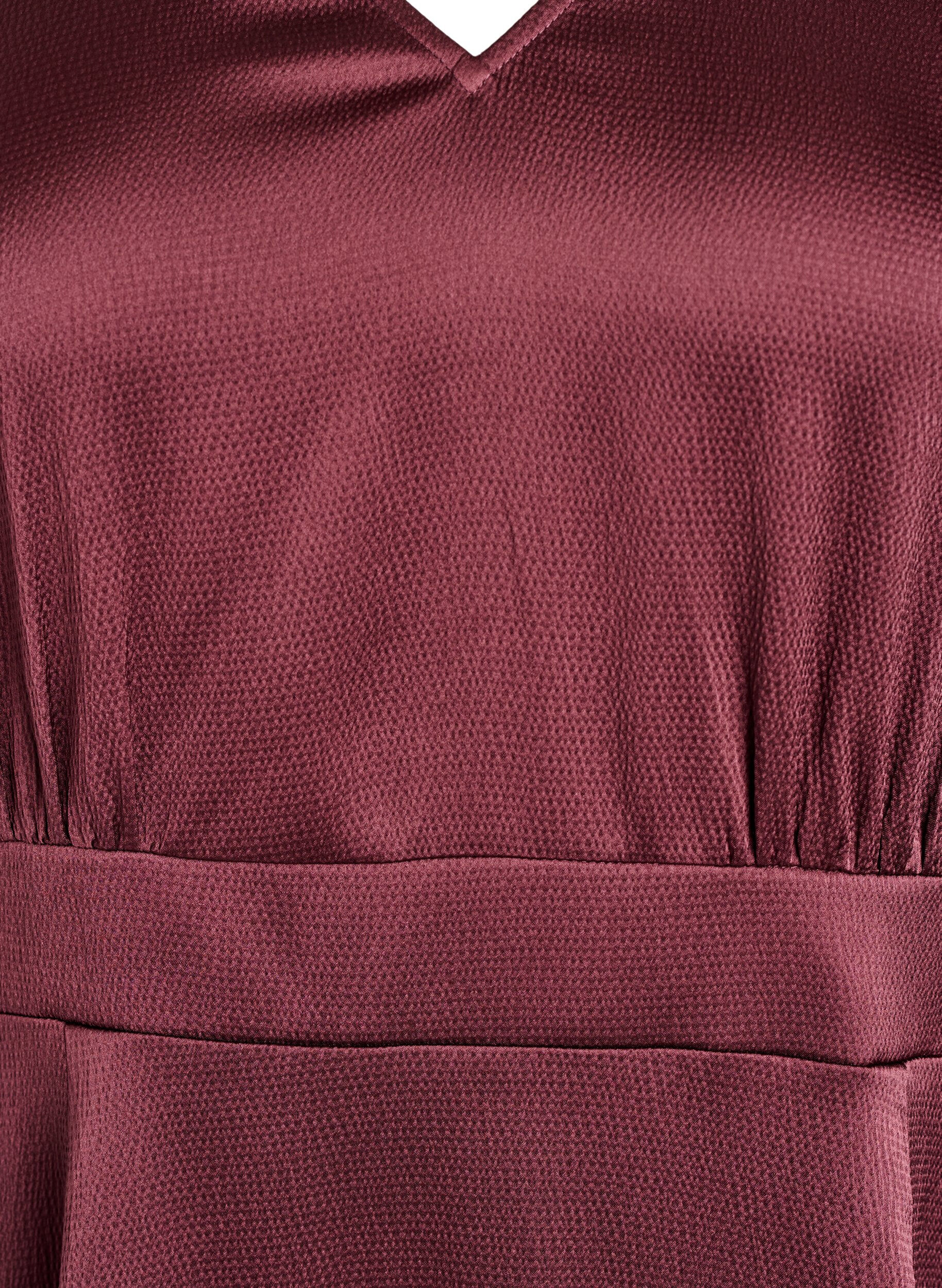 Zizzifashion Empire party dress in midi length, Dark Bordeaux, Packshot image number 2