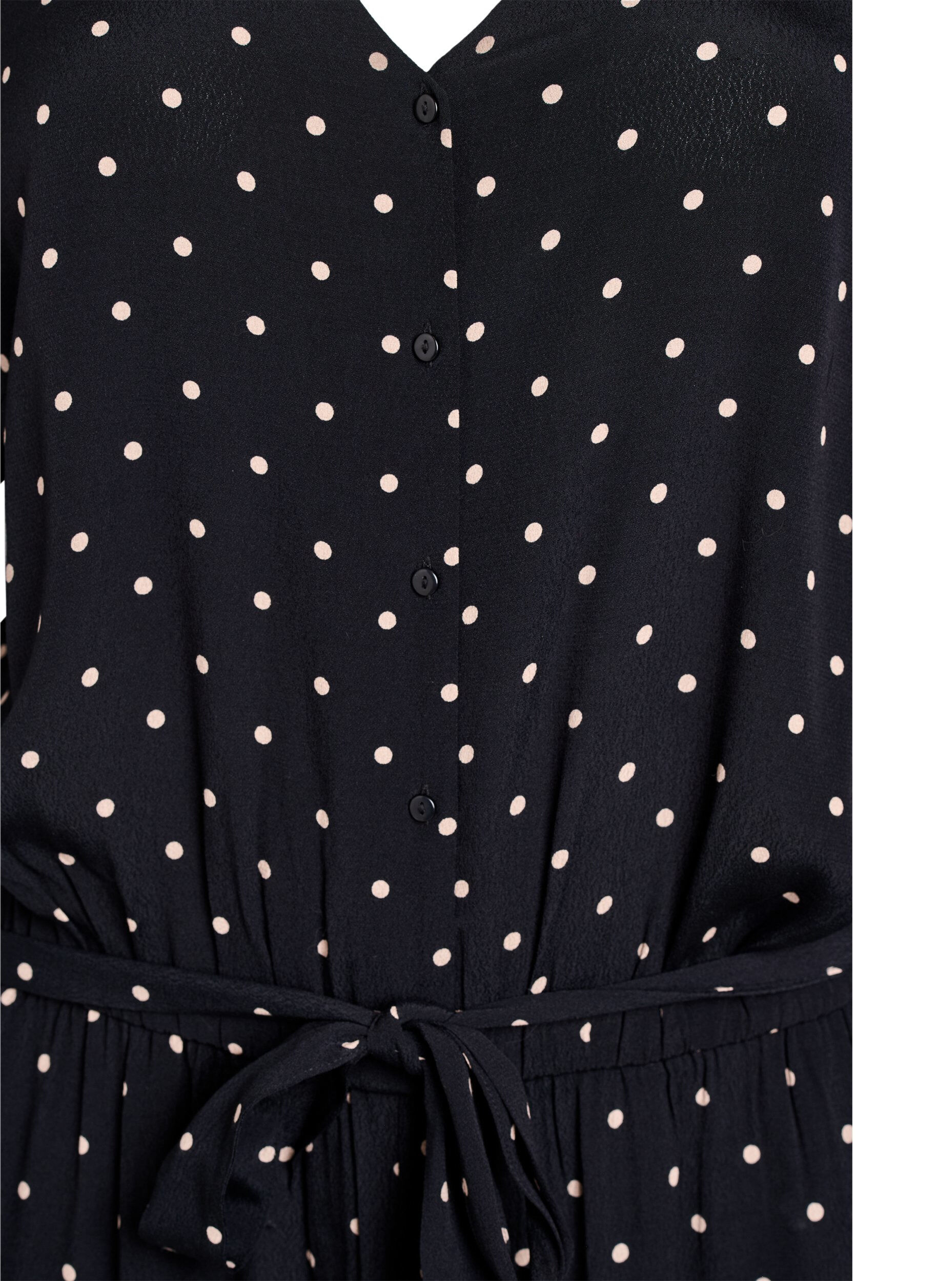 Zizzifashion Polka dot jumpsuit with short sleeves, Black, Packshot image number 2