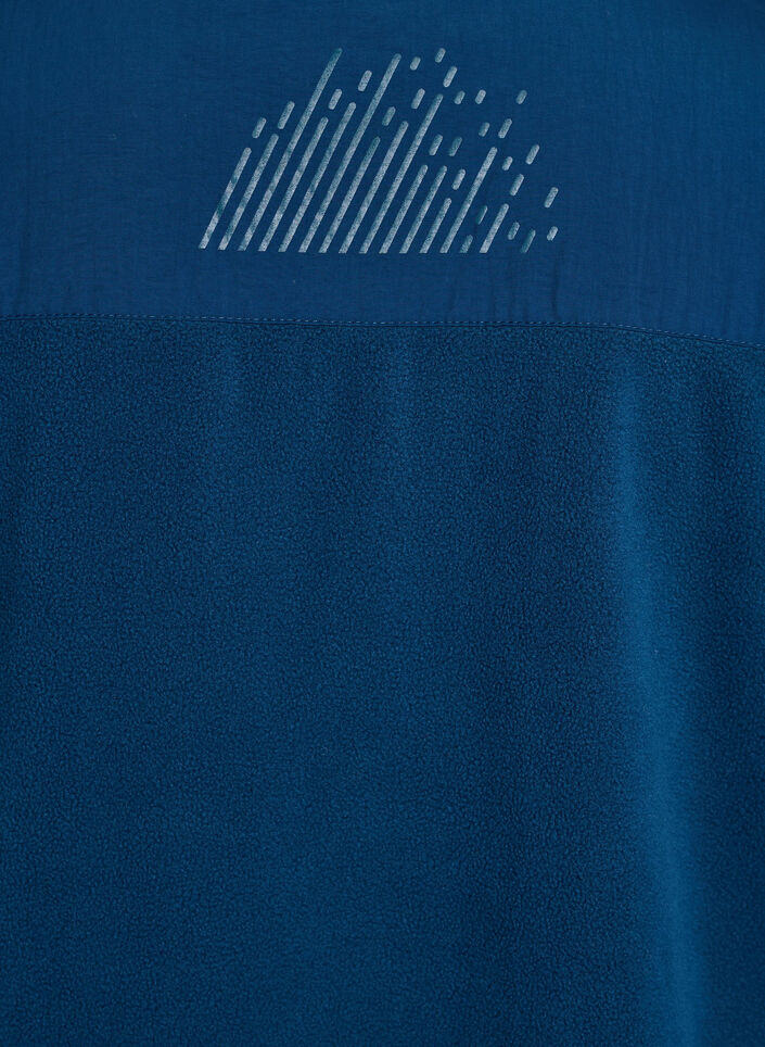 Fleece vest with high collar and pockets, Blue, Packshot image number 4