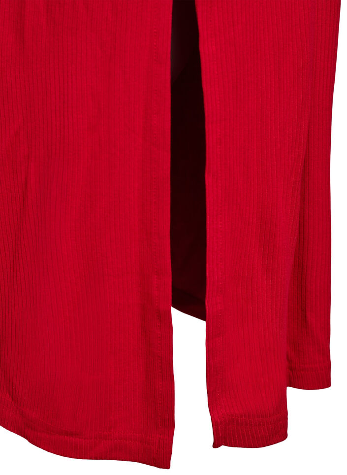 Sleeveless ribbed dress in viscose, Red, Packshot image number 3