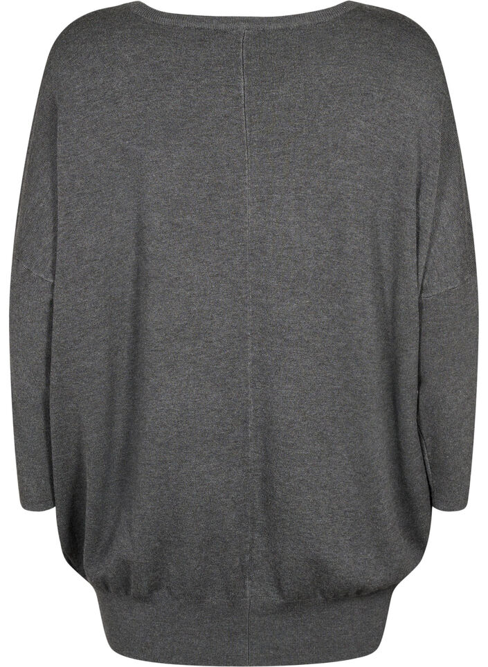 Knitted tunic in viscose blend, Dark Grey Melange, Packshot image number 1