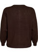 Knitted cardigan with heart eyelet embroidery, Brown, Packshot image number 1