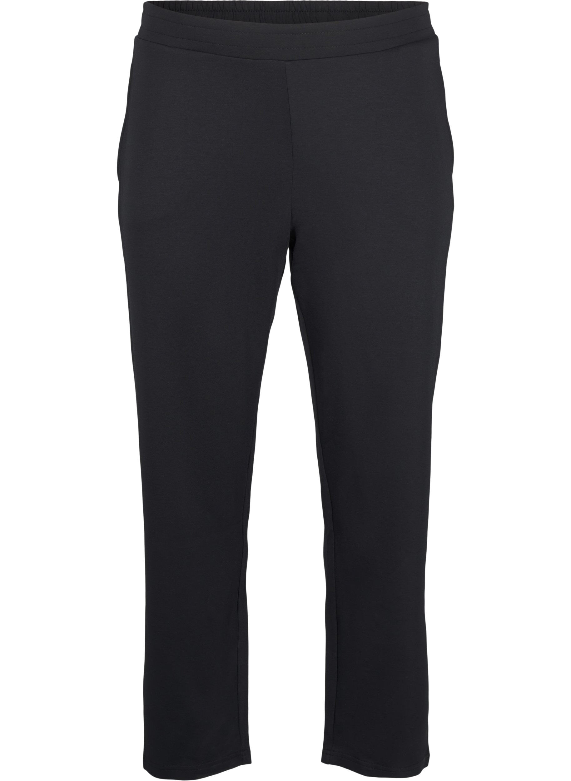 Zizzifashion Modal-blend trousers with elasticated waistband, Black, Packshot image number 0