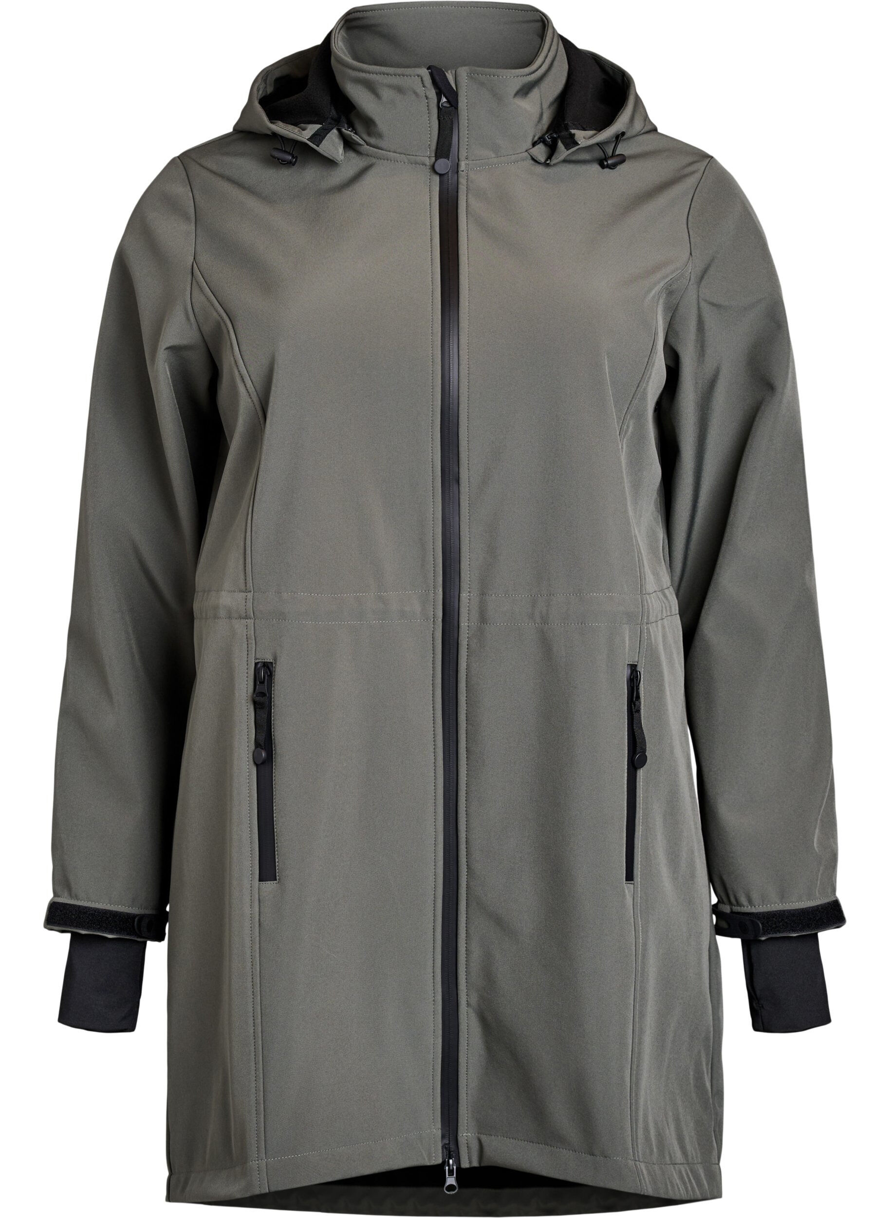 Softshell jacket with detachable hood