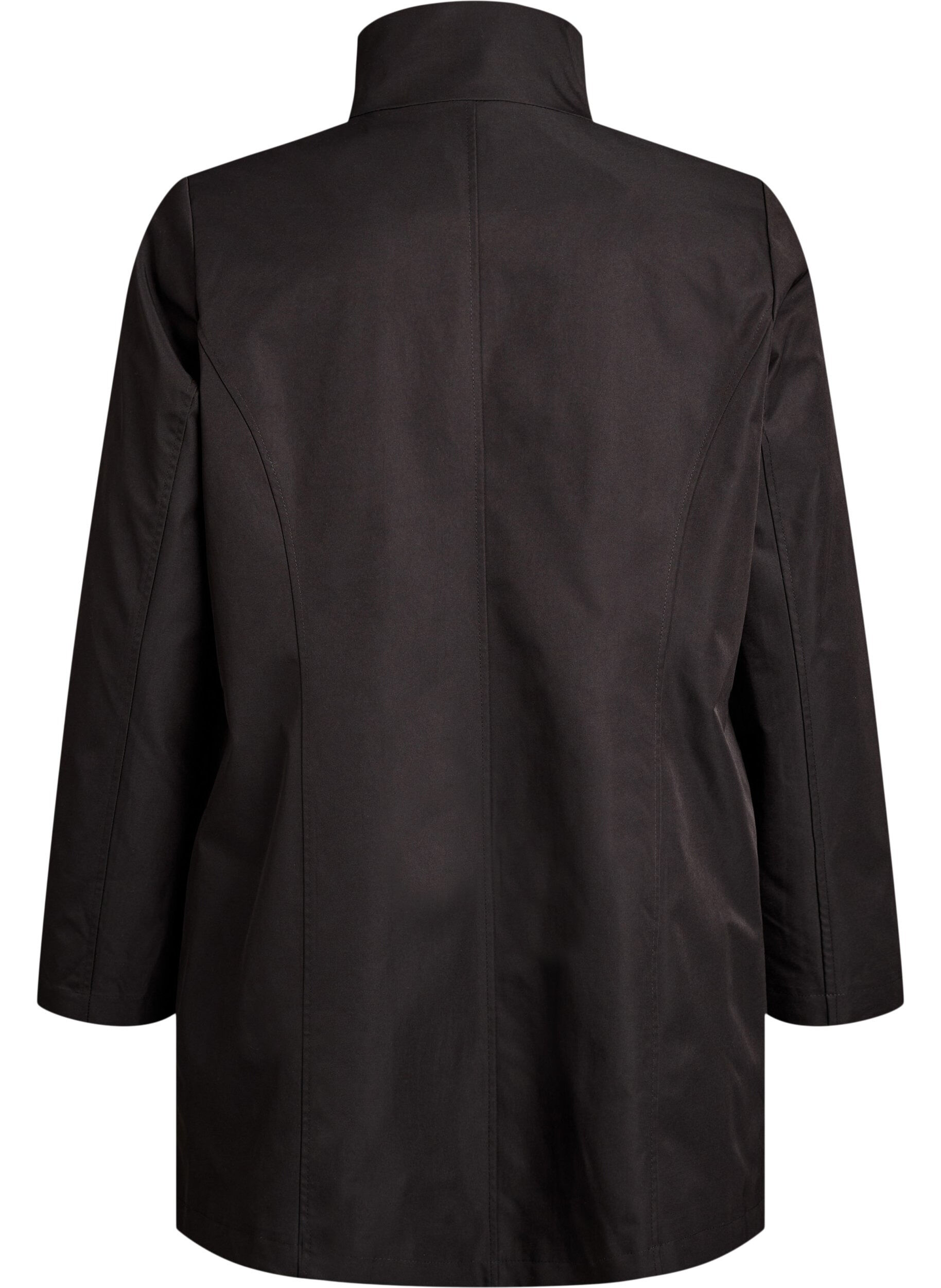 Zizzifashion Transitional jacket with pockets and a high collar, Black, Packshot image number 1