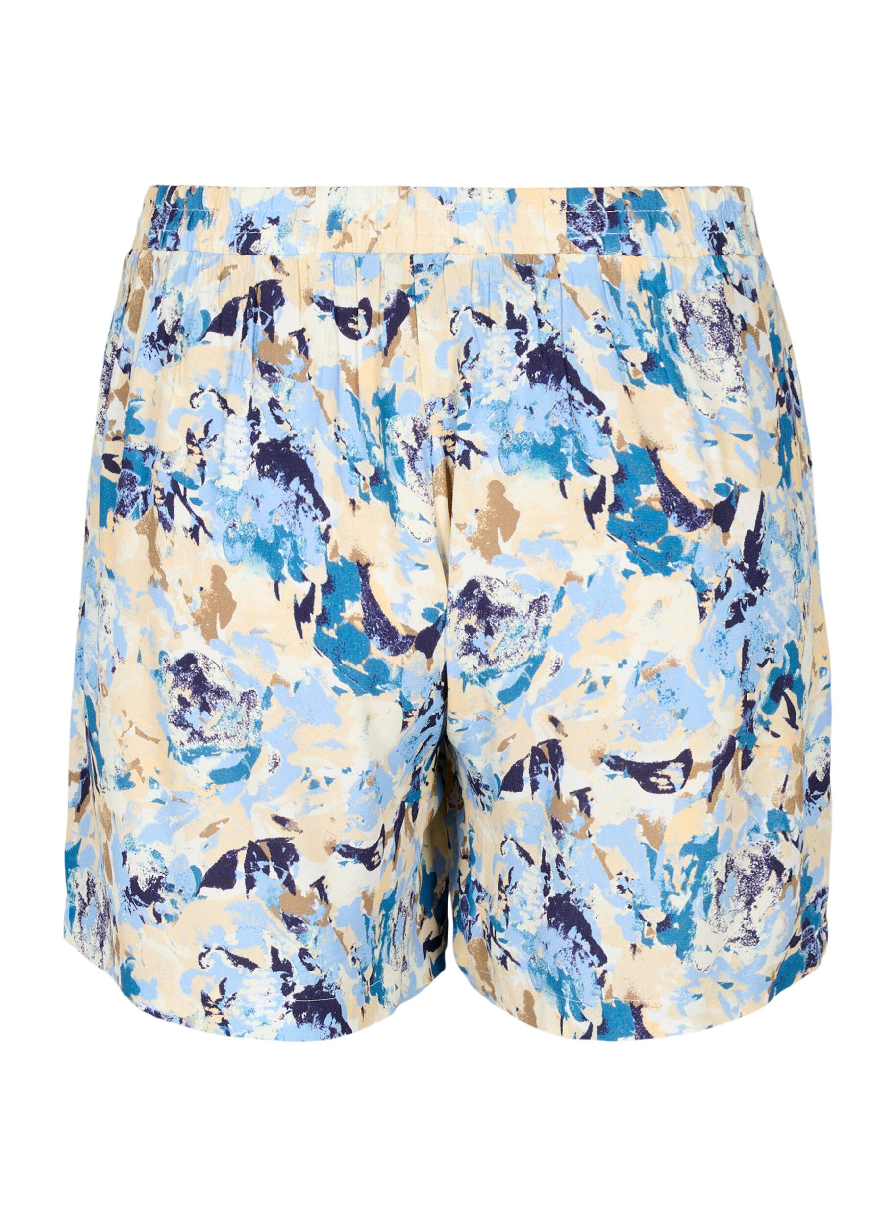 Zizzifashion Loose-fitting shorts in viscose, Blue Graphic AOP, Packshot image number 1