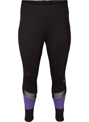 Cropped workout leggings, Black Heliotrope, Packshot image number 0