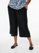 Cropped trousers in linen and viscose, Black, Model image number 2