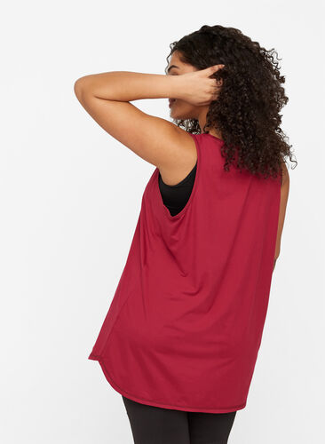 Sports top with V-neck, Beet Red, Model image number 1