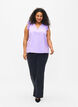 Sleeveless cotton top with ruffles, Purple, Model image number 1