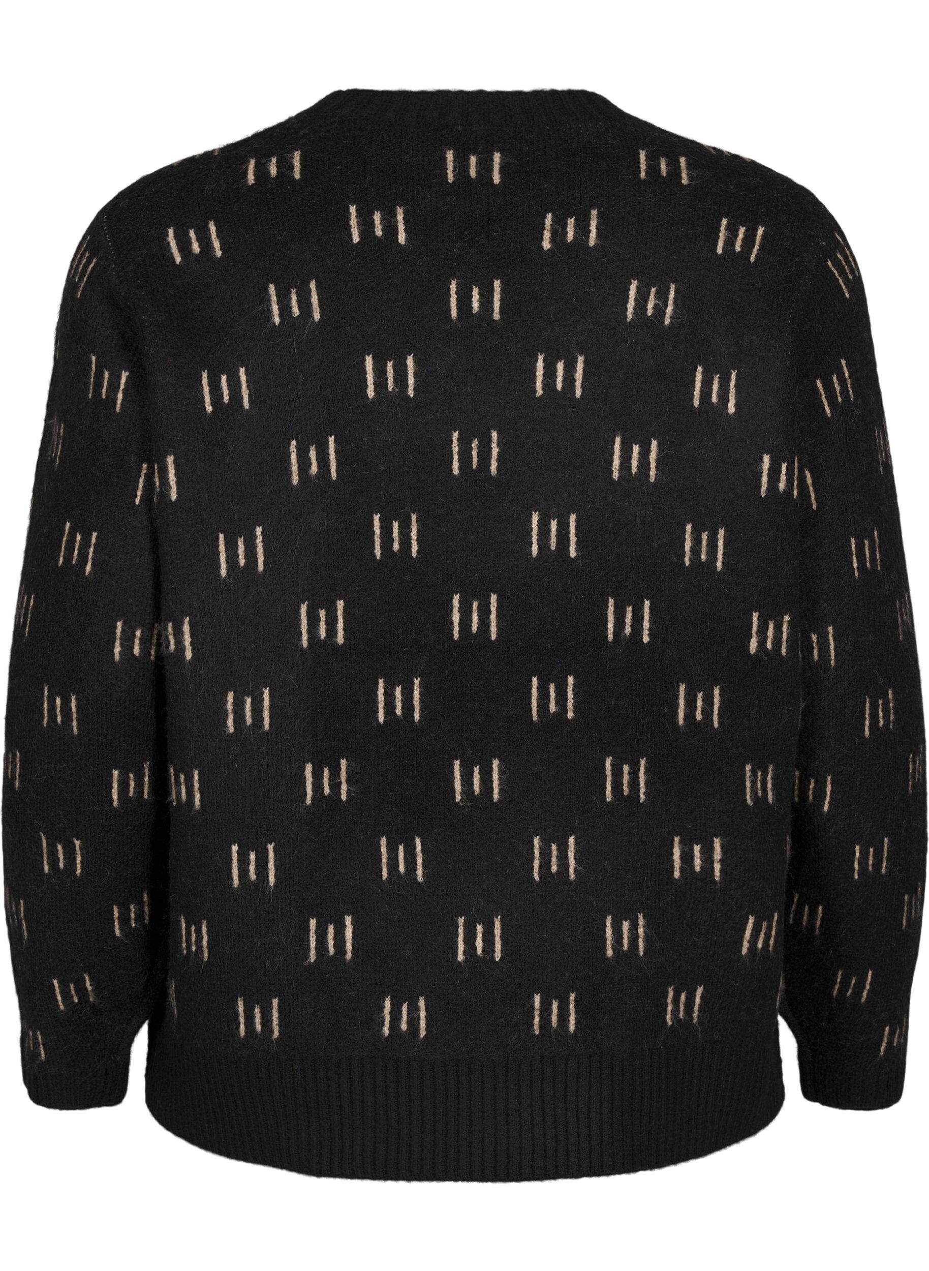 Zizzifashion Patterned pullover, Black Mel. Nomad, Packshot image number 1