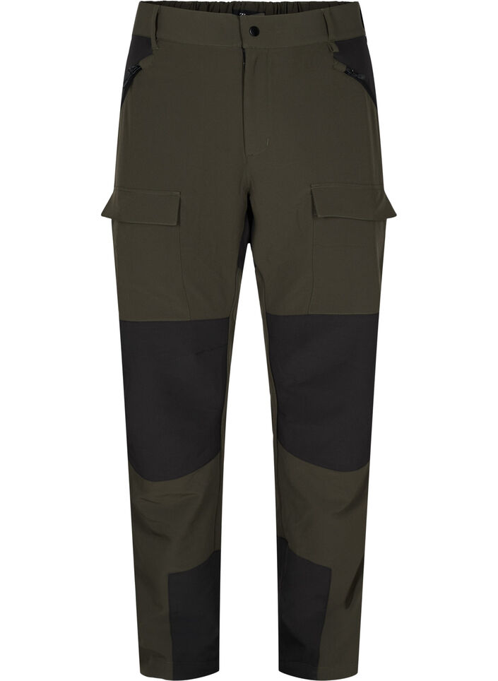 Water-repellent hiking trousers with pockets, Forest Night, Packshot image number 0