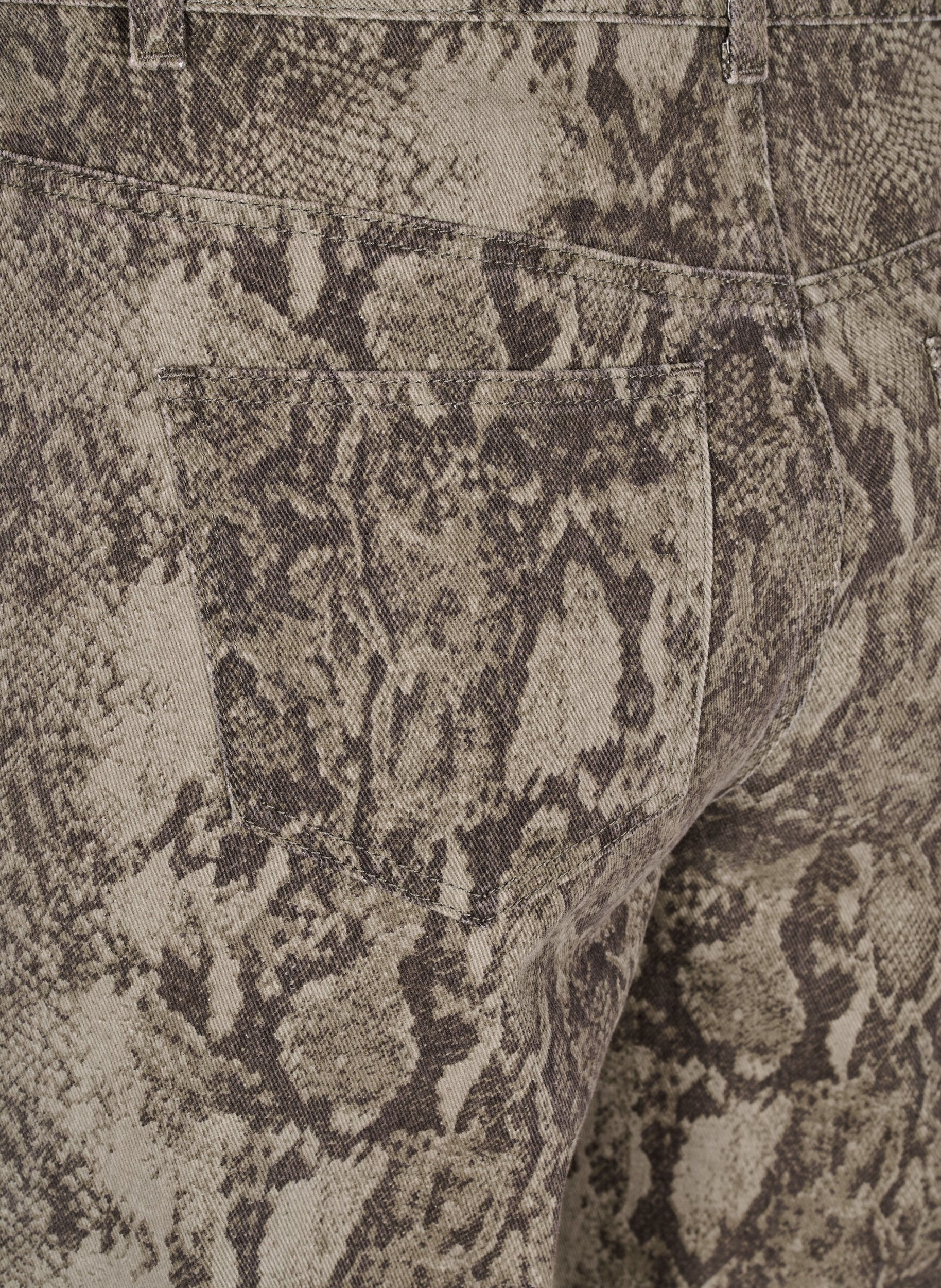 Zizzifashion High-waisted Gemma jeans with snake print, Brown, Packshot image number 3