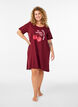 Short-sleeved nightgown in organic cotton, Red, Model image number 1