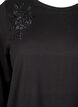 Blouse with embroidery and rhinestones, Black, Packshot image number 2