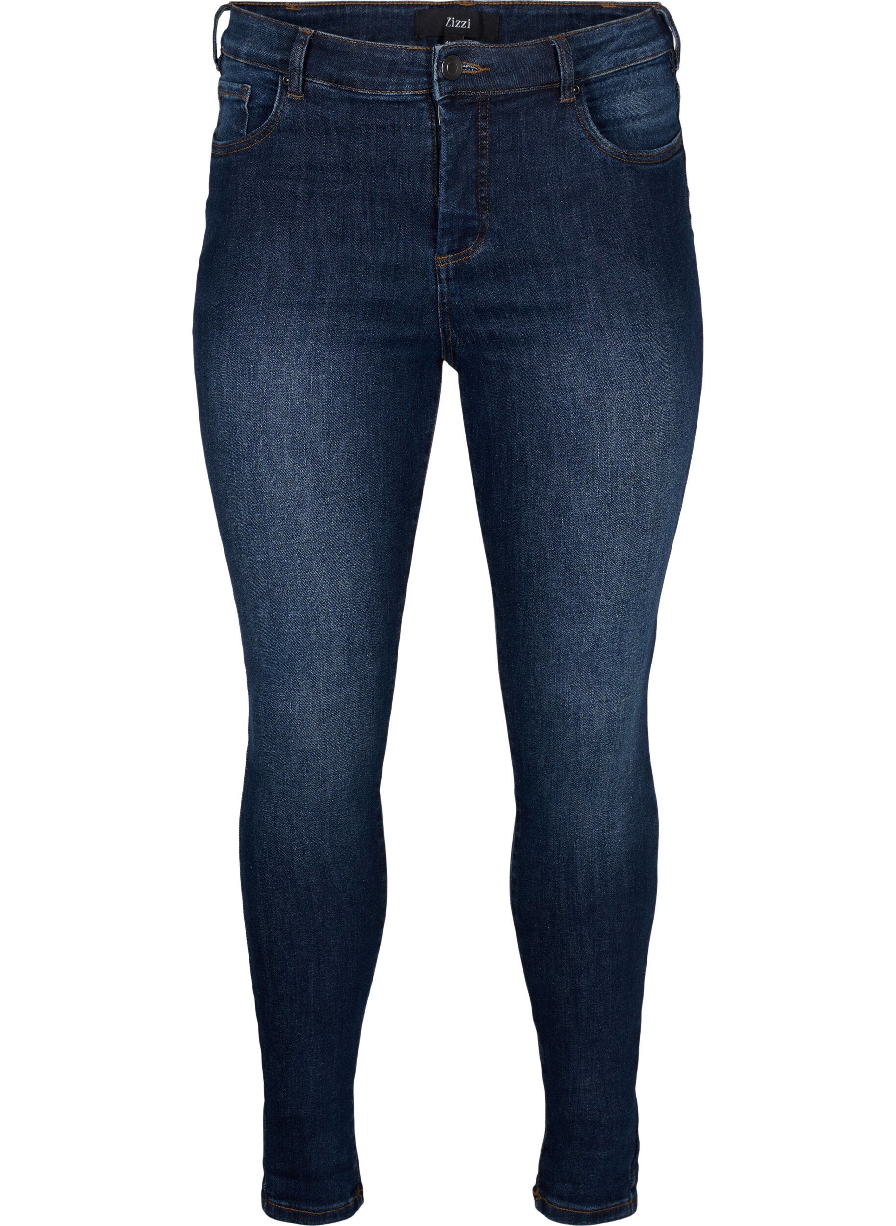Zizzifashion Super slim jeans with high waist, Dark Blue, Packshot image number 0