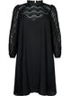 Long sleeve dress with lace, Black, Packshot image number 0