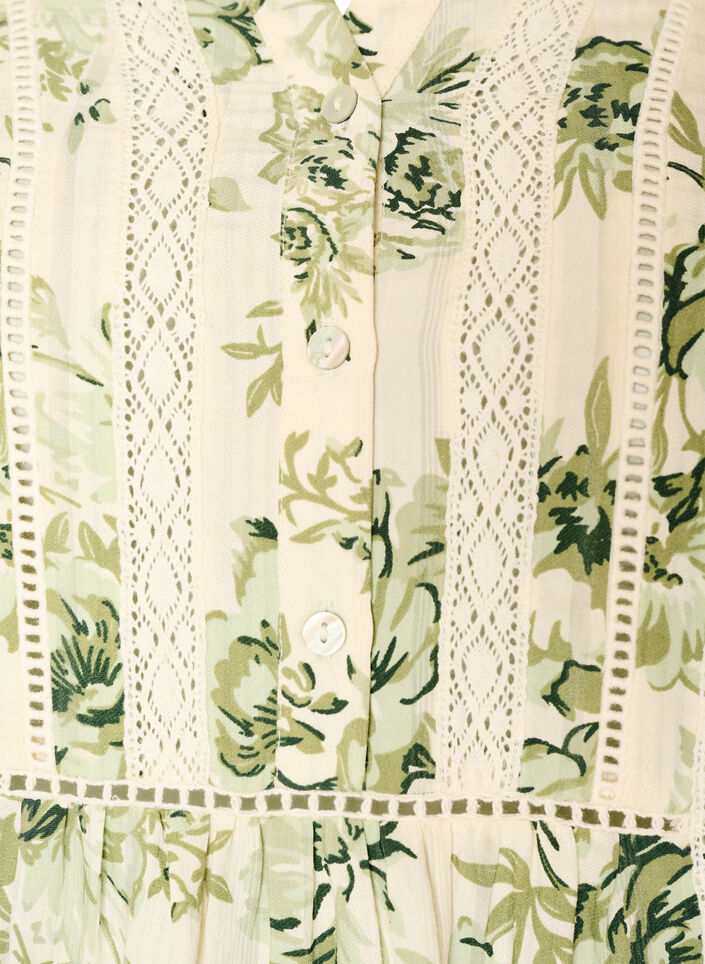 Blouse with print and 1/2 sleeves, Green, Packshot image number 2
