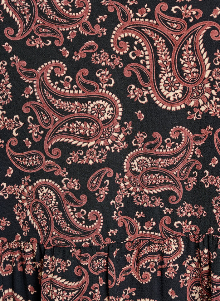 Short sleeve dress with a-line and cutlines, Black, Packshot image number 2