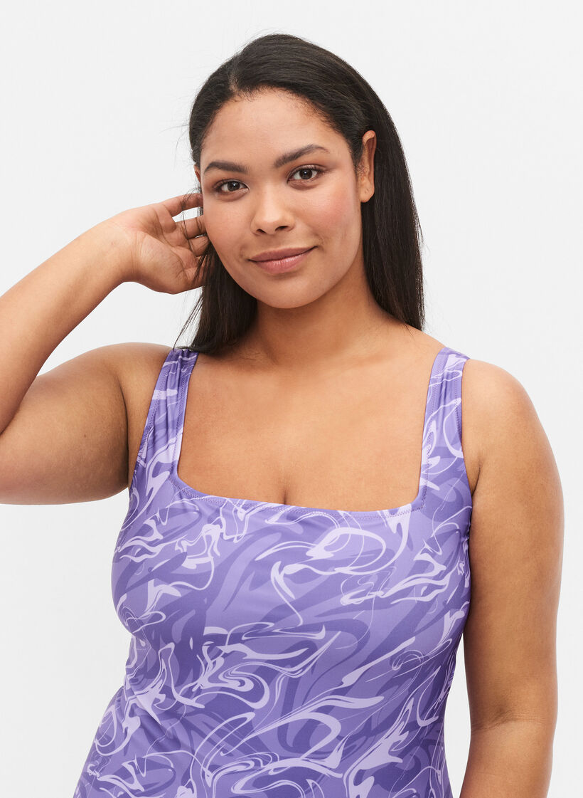 Swimsuit with print, Swirl Print, Model image number 2
