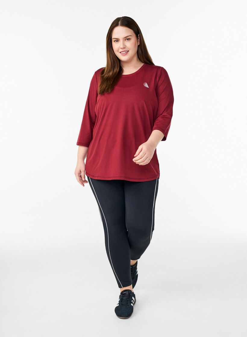 Sports top with 3/4 sleeves, Red, Model image number 1