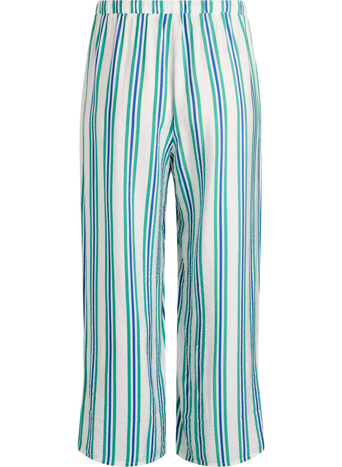 Striped trousers with a high waist and wide legs, Vanilla, Packshot image number 1
