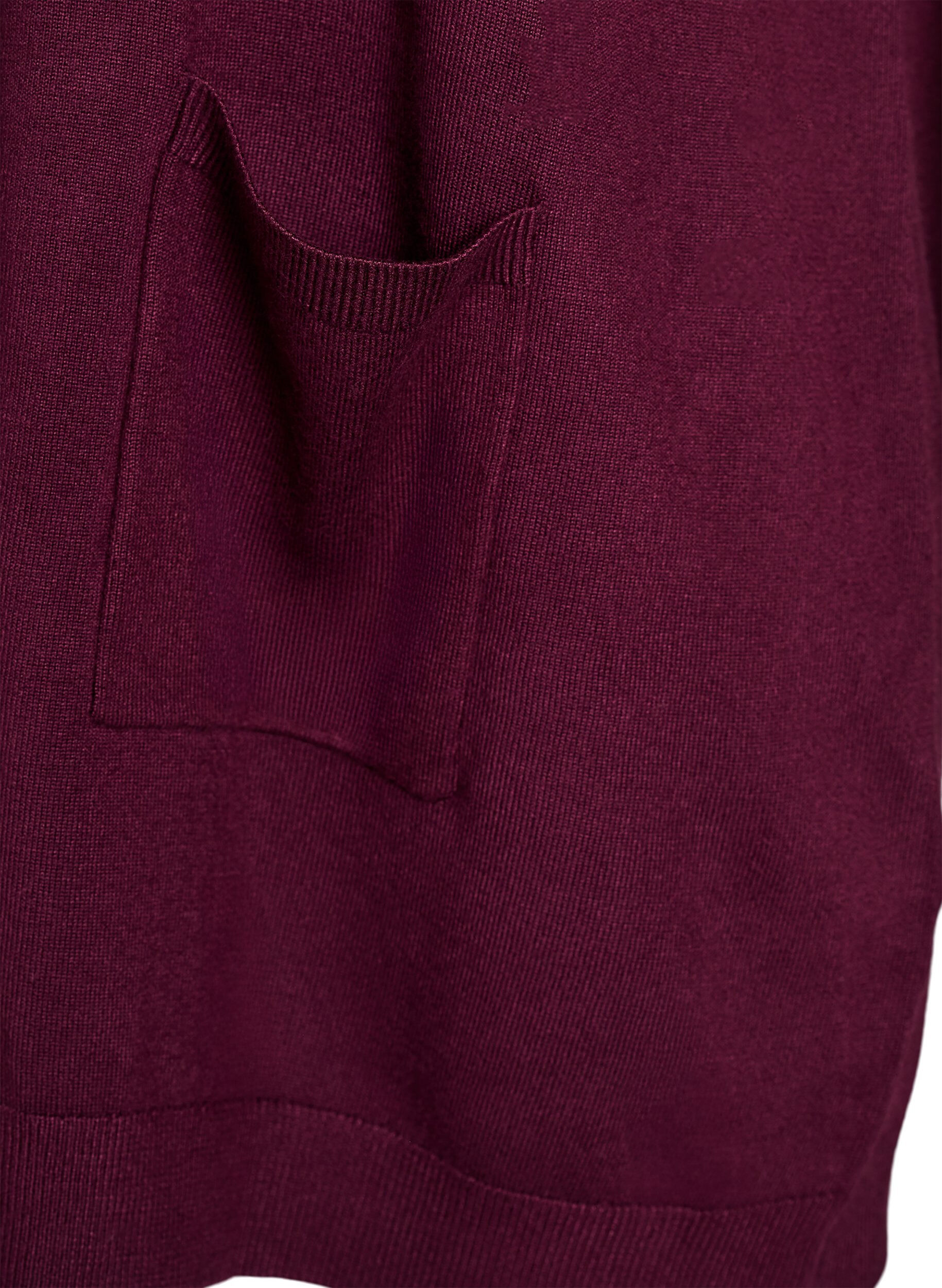 Zizzifashion Long knitted cardigan in a viscose blend, Red, Packshot image number 2