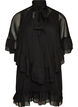 Sleeveless dress with chiffon cape, Black, Packshot image number 0
