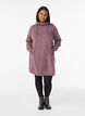 Short sweatshirt dress with high collar and pockets, Red, Model image number 1