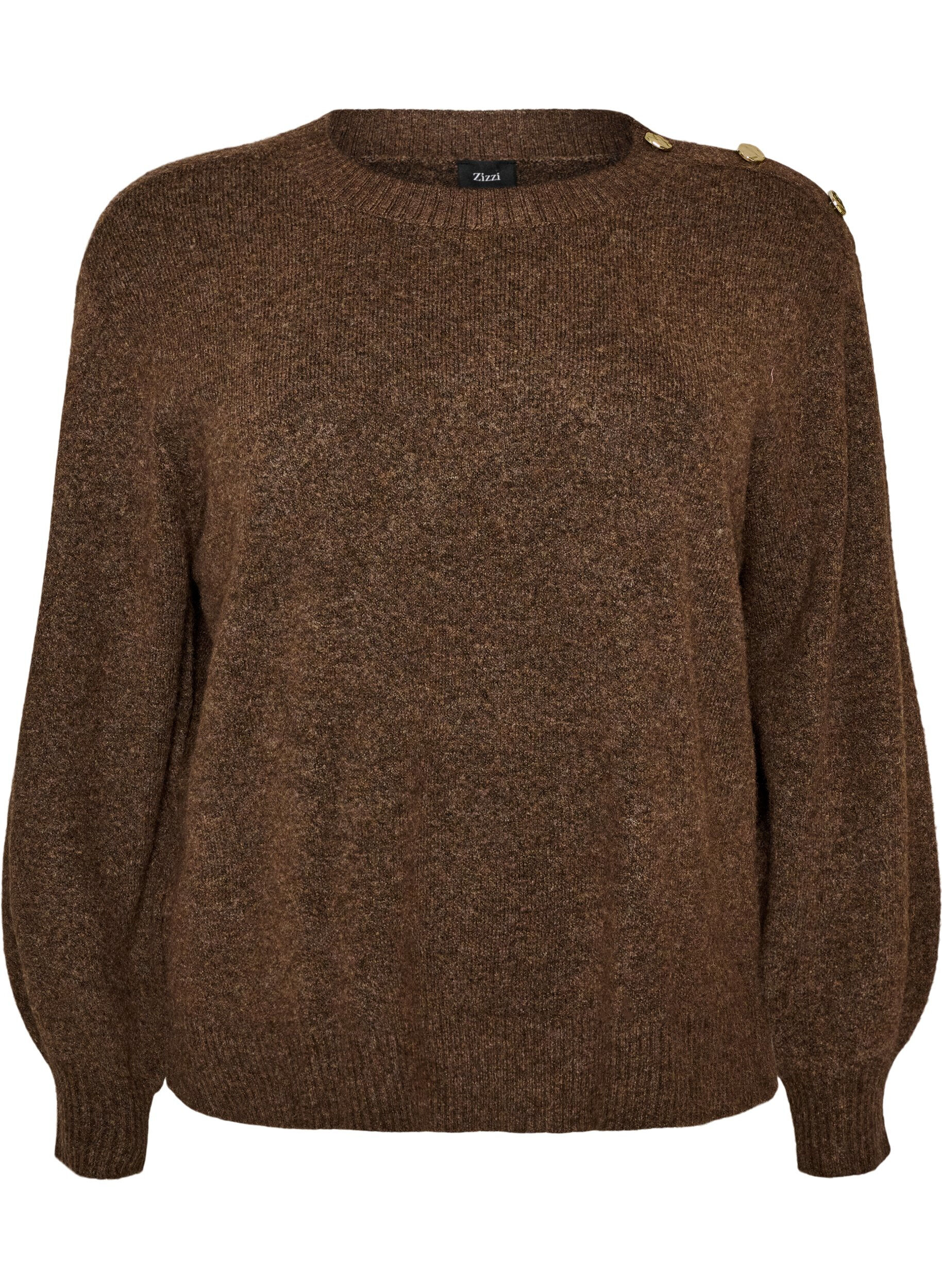 Knit blouse with button detail