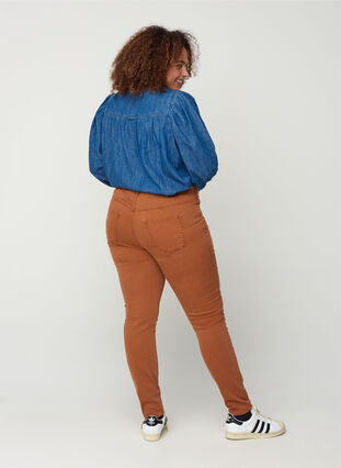 High-waisted super slim Amy jeans, Brown ASS, Model image number 0