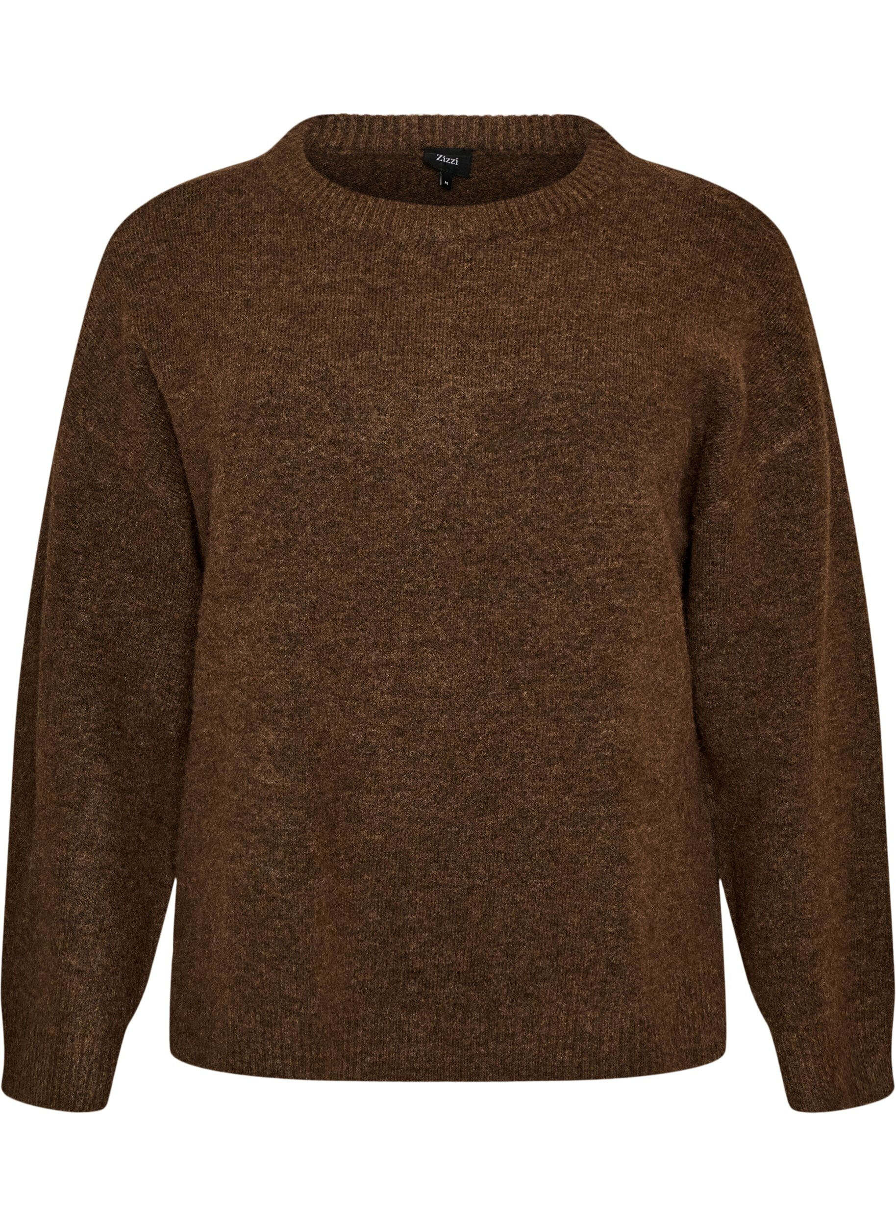 ZizzifashionLoose knitted blouse with alpaca and wool, Brown, Packshot image number 0