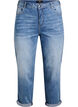 7/8 jeans with turn-ups and a high waist, Blue, Packshot image number 0