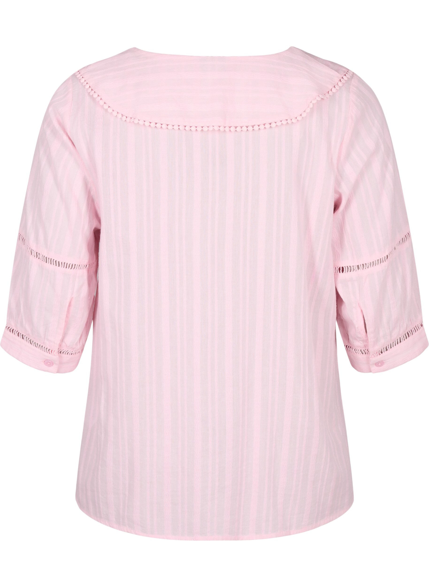 Zizzifashion Blouse with 3/4 sleeves and lace, Almond Blossom, Packshot image number 1