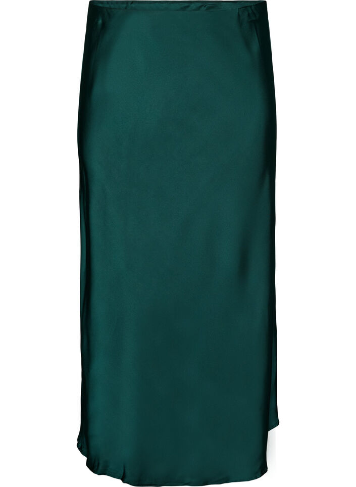 Satin midi skirt, Green, Packshot image number 0