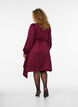 Short satin dress with wrap design, Red, Model image number 1