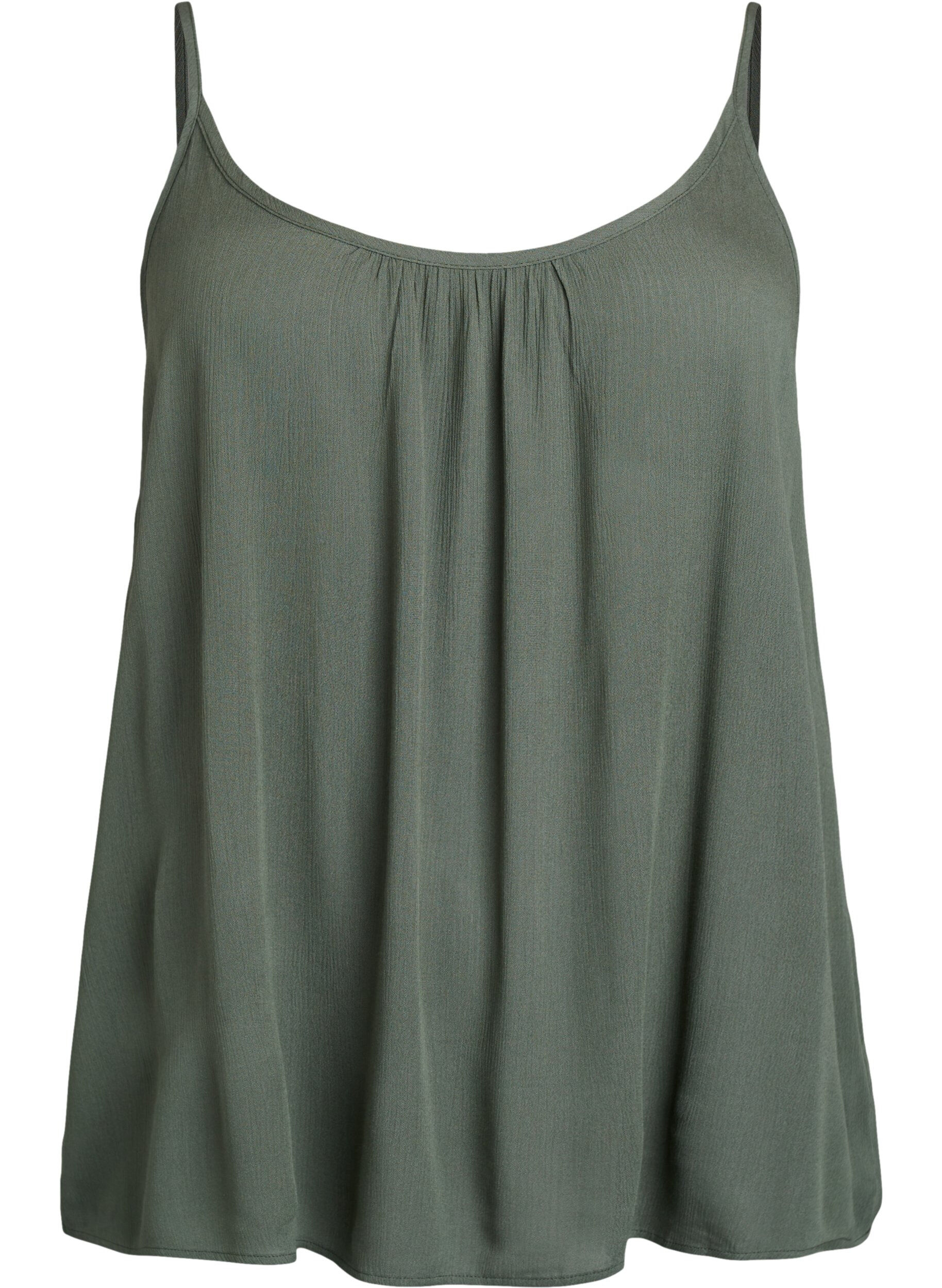 Zizzifashion Strap top in viscose, Green, Packshot image number 0