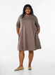 Knee-length jersey dress with pockets and A-line shape, Brown, Model image number 1
