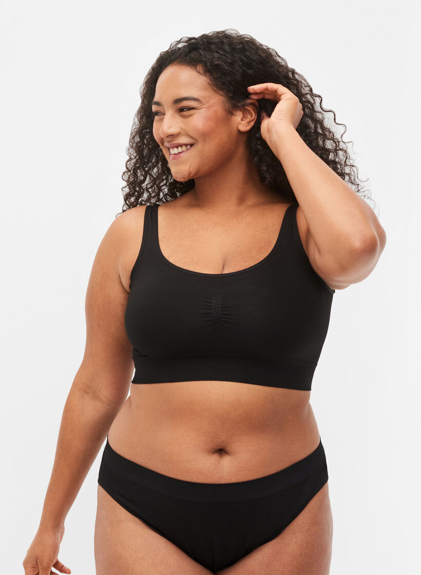 Soft non-padded bra, Black, Model image number 1