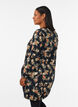 Short cotton dress with an elasticated hem and long sleeves, Black, Model image number 2